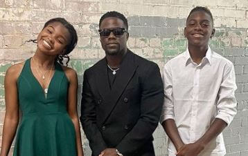 Heaven Hart with her father Kevin Hart and brother.